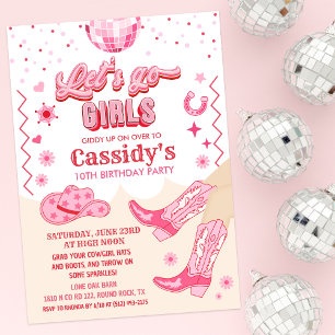 Invitación de fiesta de cumpleaños de niña discote