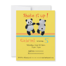 invitación de fiesta de cumpleaños de Panda Bear