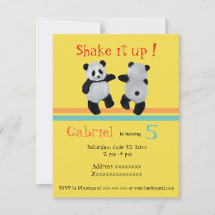 invitación de fiesta de cumpleaños de Panda Bear