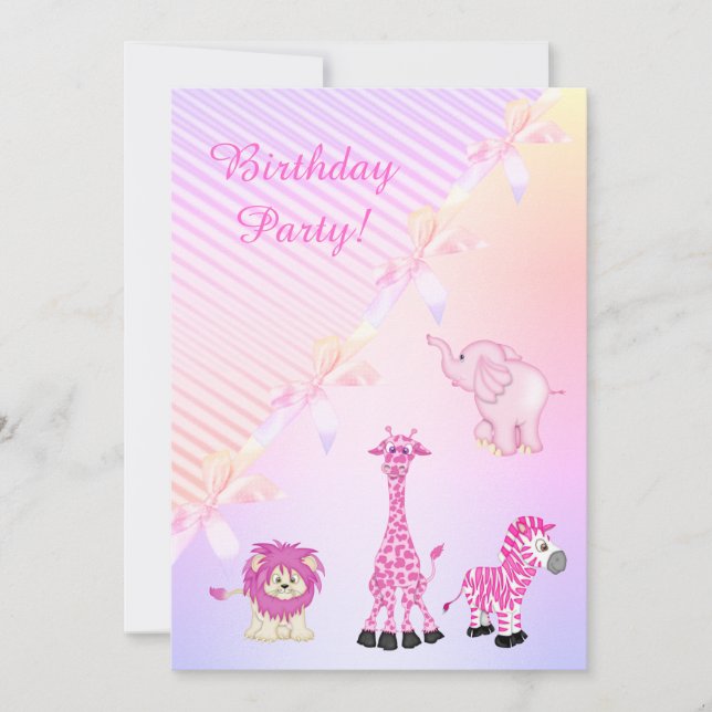 INVITACIÓN DE FIESTA DE CUMPLEAÑOS DE PASTEL BOW Z (Anverso)