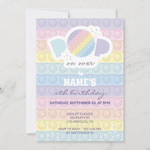 Invitación de fiesta de cumpleaños de Pastel Pop i