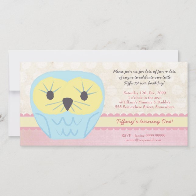 Invitación de Fiesta de cumpleaños de Shabby Chic  (Anverso)