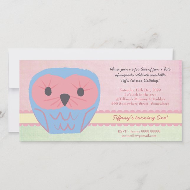 Invitación de Fiesta de cumpleaños de Shabby Chic  (Anverso)