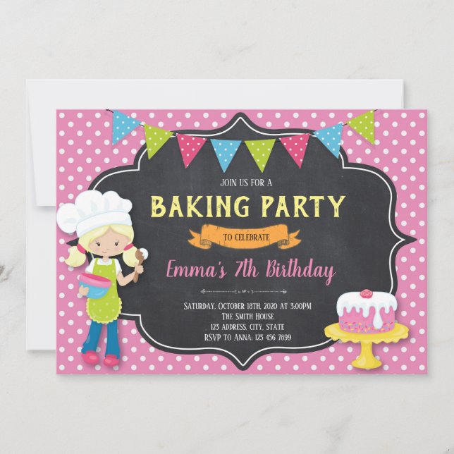 Invitación de fiesta de cumpleaños de última hora (Anverso)
