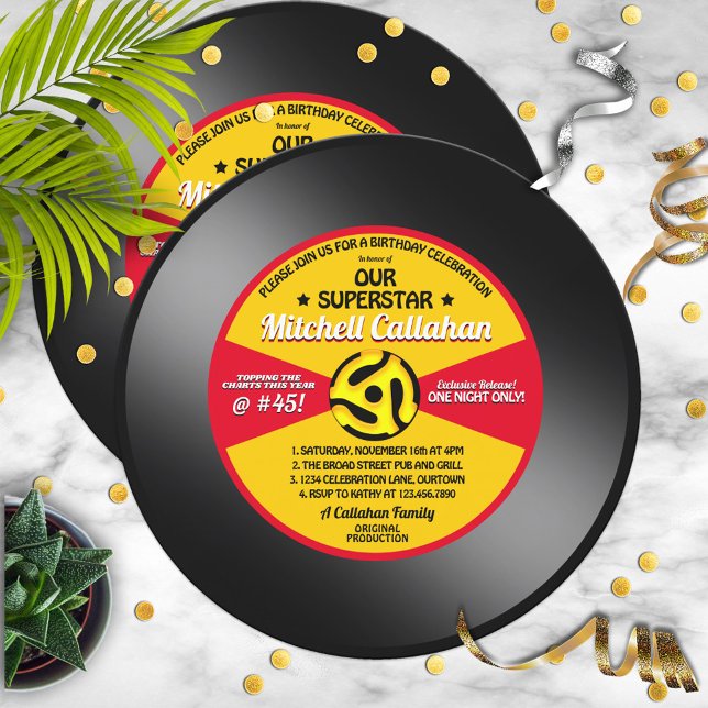 Invitación de fiesta de cumpleaños de vinilo de et (Subido por el creador)