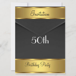 Invitación de fiesta de cumpleaños dorada Fiesta d