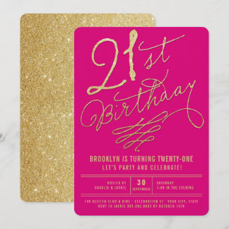 Invitación de Fiesta de cumpleaños número 21 a Pur