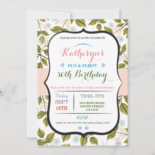 Invitación de fiesta de cumpleaños número 50 de ho (Anverso)