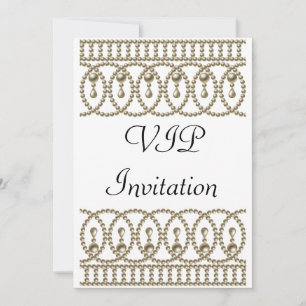 Invitación de fiesta de cumpleaños Oro blanco VIP