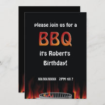 Invitación de fiesta de cumpleaños para barbacoa