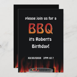 Invitación de fiesta de cumpleaños para barbacoa