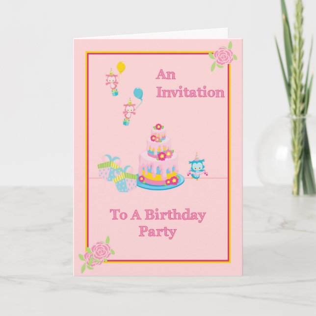 Invitación de fiesta de cumpleaños para un niño de (Anverso)