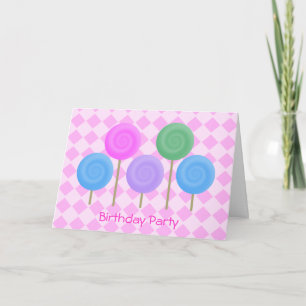 Invitación de fiesta de cumpleaños rosa