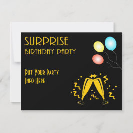 Invitación de fiesta de cumpleaños sorpresa con te