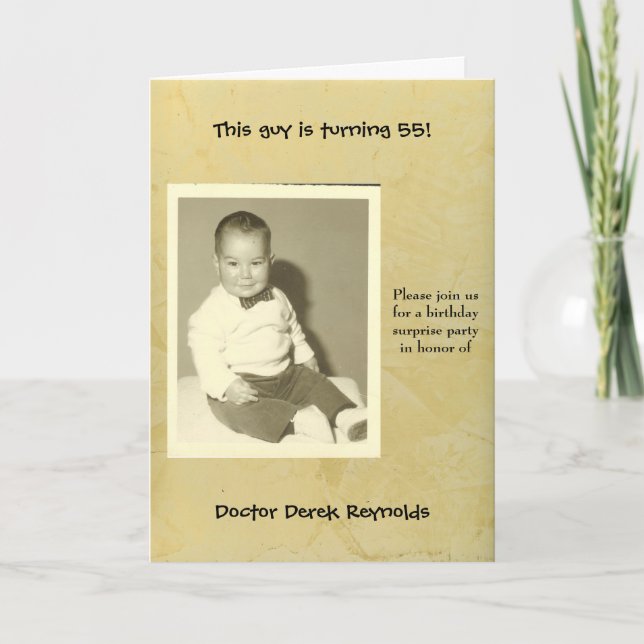 Invitación de fiesta de cumpleaños sorpresa del do (Anverso)