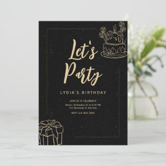 Invitación de fiesta de cumpleaños sorpresa Let's