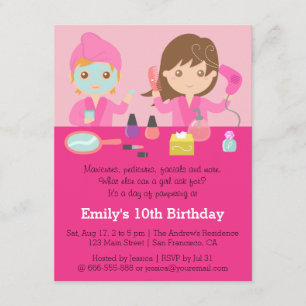 Invitación de Fiesta de Cumpleaños Spa Rosa Femeni