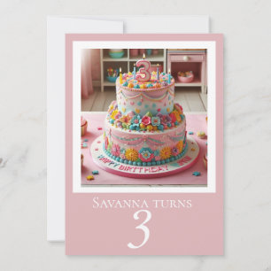INVITACIÓN DE FIESTA DE CUMPLEAÑOS TORTA DECORATIV
