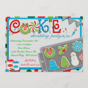 Invitación de fiesta de decoración de cookies