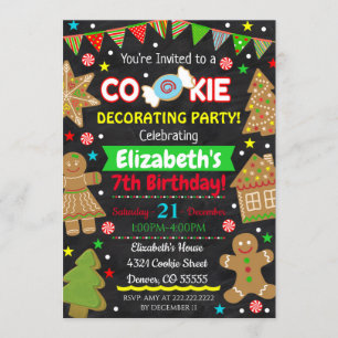 Invitación de fiesta de decoración de cookies a Na