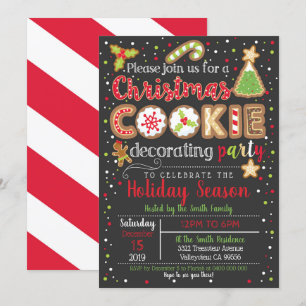 Invitación de fiesta de decoración de cookies a Na