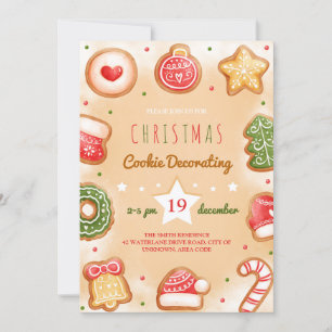 invitación de fiesta de decoración de cookies de n