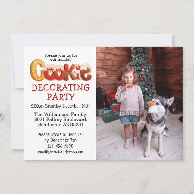 Invitación de fiesta de decoración de cookies pers (Anverso)