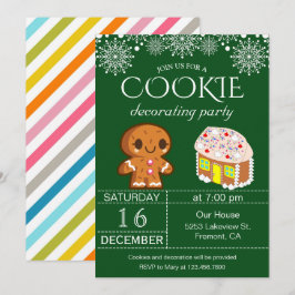 Invitación de fiesta de decoración de galletas de