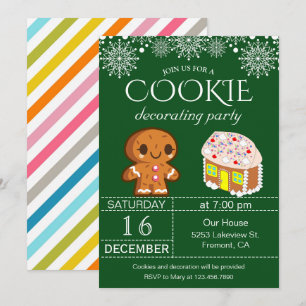 Invitación de fiesta de decoración de galletas de