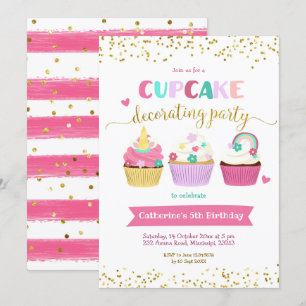 Invitación de fiesta de decoración de pasteles