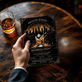 Invitación de fiesta de degustación de Bourbon y W