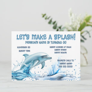 Invitación de fiesta de delfín elegante Brillant