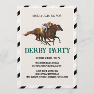 Invitación de fiesta de derby de carreras de cabal