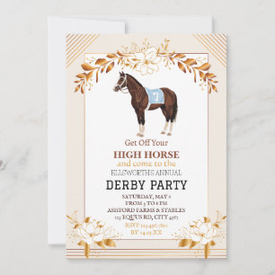 Invitación de fiesta de Derby de carreras de cabal