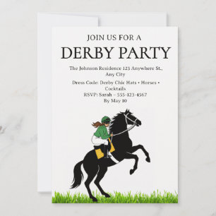 Invitación de fiesta de derby de carreras de cabal