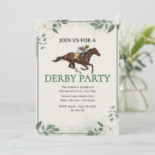 Invitación de fiesta de derby de carreras de cabal