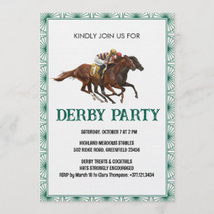 Invitación de fiesta de derby de carreras de cabal