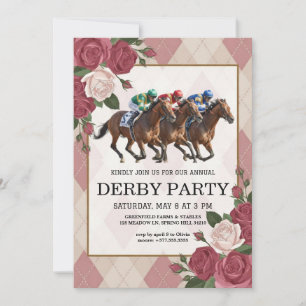 Invitación de fiesta de derby de carreras de cabal