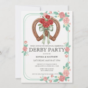 Invitación de fiesta de derby de carreras de cabal