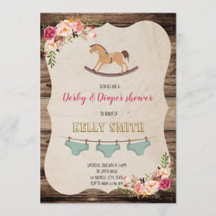 Invitación de fiesta de Derby y pañal