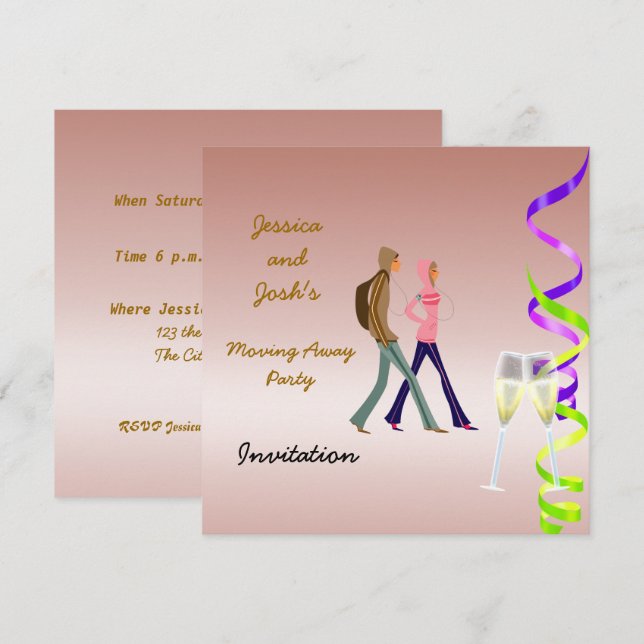 Invitación de fiesta de despedida (Anverso / Reverso)