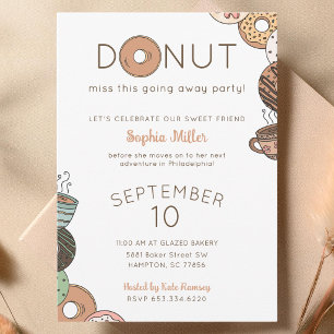 Invitación de Fiesta de Despedida de Cute Donuts