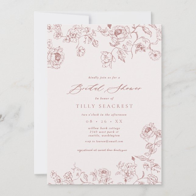 Invitación de fiesta de despedida de soltera Rosa  (Anverso)