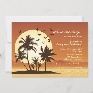 Invitación de fiesta de despedida del Oasis Sunset