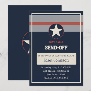 Invitación de fiesta de despedida militar Duty Cal