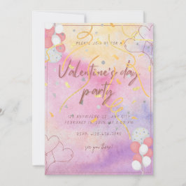 Invitación de fiesta de Día de San Valentín de tem