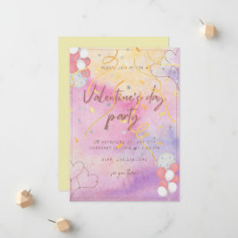 Invitación de fiesta de Día de San Valentín de tem