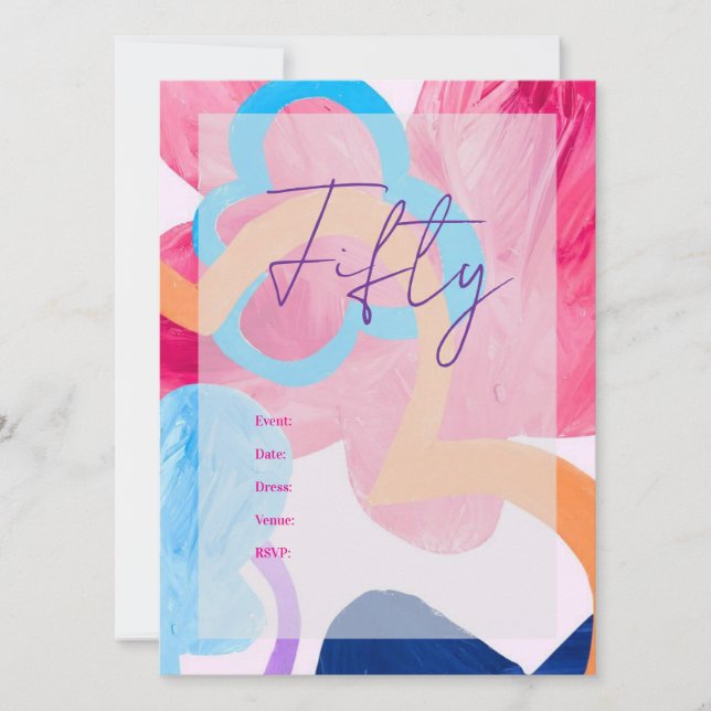 Invitación de fiesta de día feliz (Anverso)