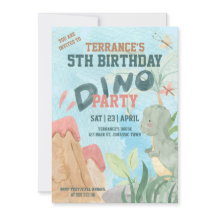 Invitación de fiesta de dinosaurios para bebé