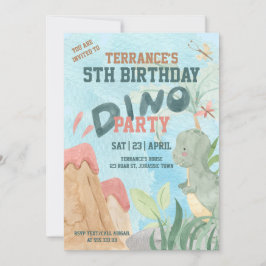 Invitación de fiesta de dinosaurios para bebé